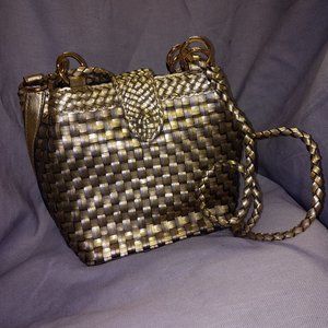 Gold toned shoulder purse